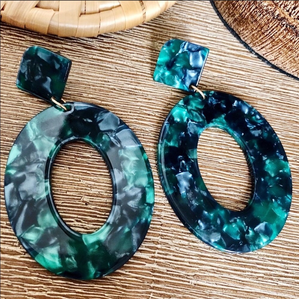 Tortoise Shell Resin Earrings